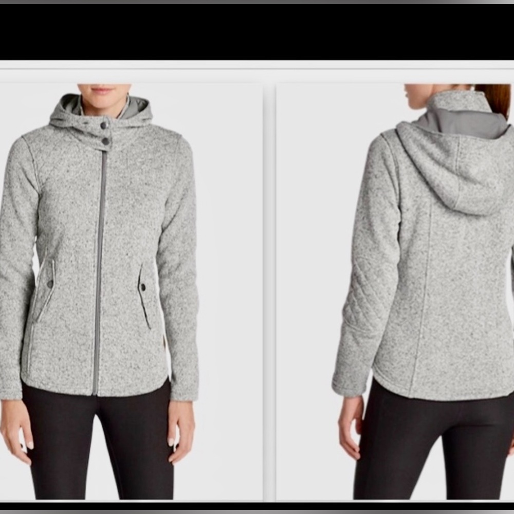 Womans Gray Hooded Jacket Eddie Bower Size M Light Jacket